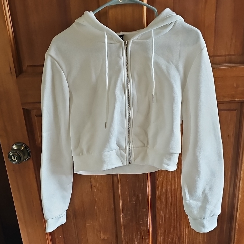 White Zip-Up Hoodie